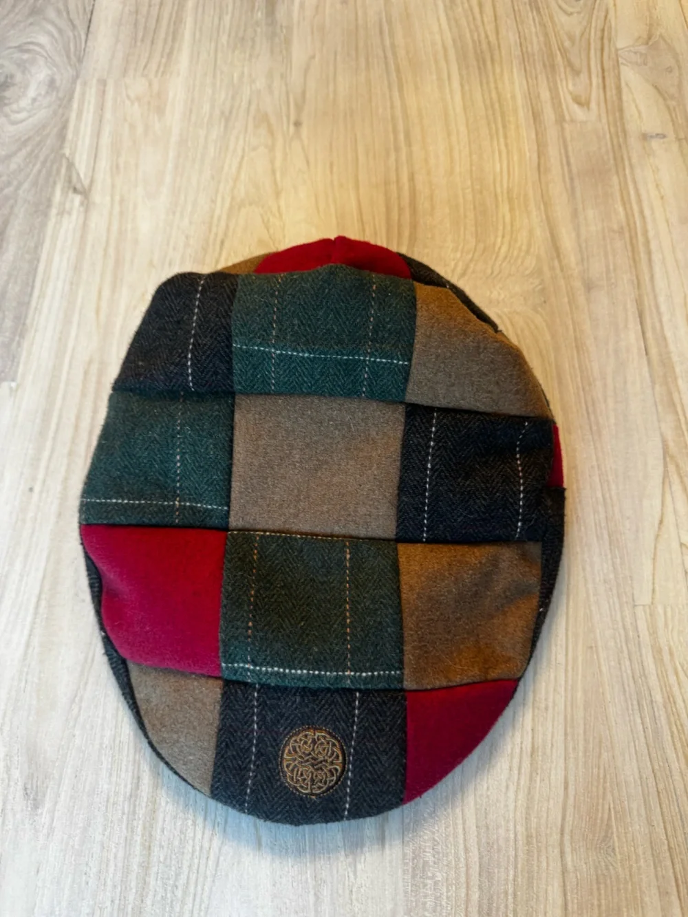 Patchwork Driver Cap in Red, Green and Brown - Men's Casual Hat